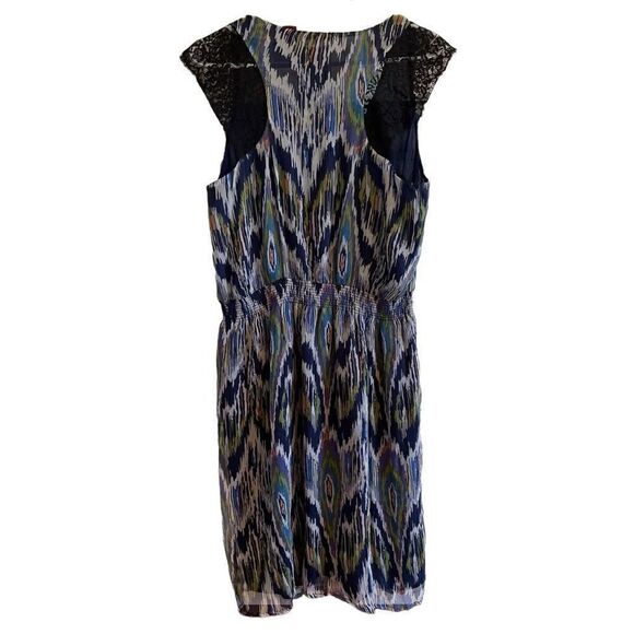 Sundance Dress Womens L Peacock Chiffon Silk Midi Whimsy Pullover NWT - Picture 2 of 7